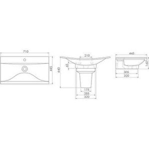 Turkuaz Cerastyle Bella Lavabo 70*45 Cm Ve Kübik Yarım Ayak