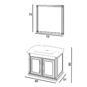 Denko Albatros 80 Cm Mdf Gri Banyo Dolabı Takımı