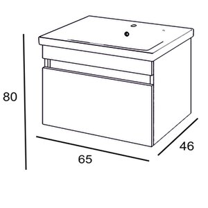 Turkuaz Frame Etajerli Lavabo 65*45cm Ve More 65 Banyo Dolabı