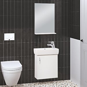 Denko Minica 50 Cm Mdf Beyaz Banyo Dolabı Takımı