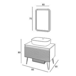 Denko Taylan 85 Cm Mdf Beyaz Banyo Dolabı Takımı