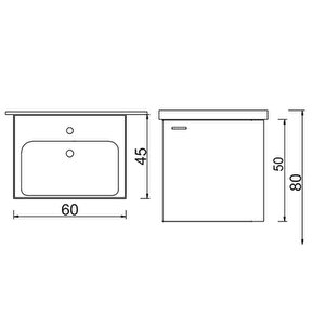 Turkuaz Frame Etajerli Lavabo 60*45 Cm Ve Terra Banyo Dolabı