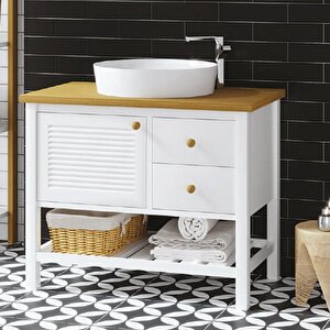 Denko Smarto 95 Cm Mdf Beyaz Banyo Dolabı Takımı Ve Boy Dolabı