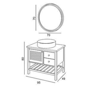 Denko Smarto 95 Cm Mdf Beyaz Banyo Dolabı Takımı Ve Boy Dolabı