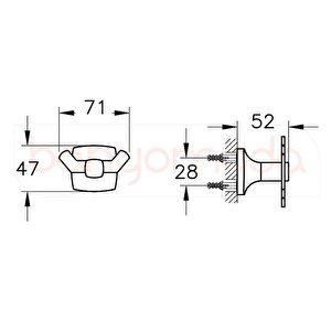 Vitra Base 400 Askı A4412236 Tekli - Mat Siyah