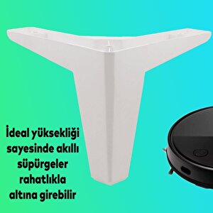 Sedir 6'lı Set Mobilya Tv Ünitesi Çekyat Koltuk Kanepe Destek Ayağı 12 Cm Beyaz Baza Ayak M8 Destek
