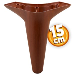Aspen Lüks Mobilya Kanepe Sehpa Tv Ünitesi Koltuk Ayağı 15 Cm Kahverengi Ahşap Desenli Baza Ayak (4 Adet)