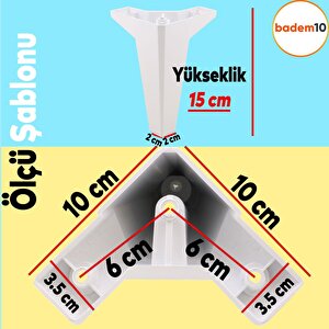 Sedir 6'lı Set Mobilya Tv Ünitesi Çekyat Koltuk Kanepe Destek Ayağı 15 Cm Beyaz Baza Ayak