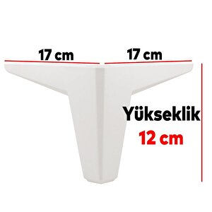 Sedir 6'lı Set Mobilya Tv Ünitesi Çekyat Koltuk Kanepe Destek Baza Ayağı 12 Cm Beyaz Kanat 17 Ayak