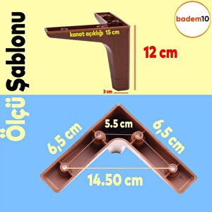 Sedef 6'lı Set Mobilya Tv Ünitesi Koltuk Kanepe Destek Ayağı 12 Cm Ahşap Desenli Baza Ayakları