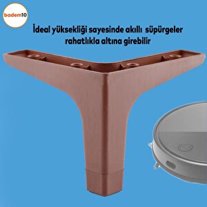 Sedef 6'lı Set Mobilya Tv Ünitesi Koltuk Kanepe Destek Ayağı 12 Cm Ahşap Desenli Baza Ayakları