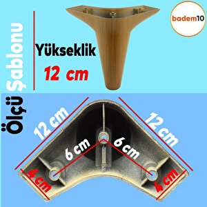 Aspen 6'lı Set Mobilya Tv Ünitesi Çekyat Koltuk Kanepe Destek Ayağı 12 Cm Koyu Ceviz Baza Ayak M8