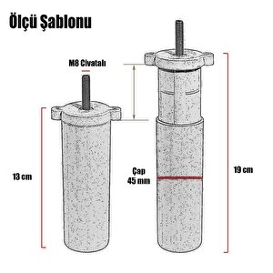Sedir 6'lı Set Mobilya Tv Ünitesi Çekyat Koltuk Kanepe Destek Ayağı 15 Cm Siyah Baza Ayakları