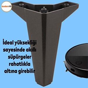 Sedir 6'lı Set Mobilya Tv Ünitesi Çekyat Koltuk Kanepe Destek Ayağı 15 Cm Siyah Baza Ayakları