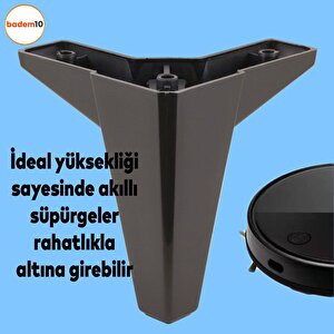 Sedir 6'lı Set Mobilya Tv Ünitesi Çekyat Koltuk Kanepe Destek Ayağı 12 Cm Siyah Baza Ayak M8 Destek
