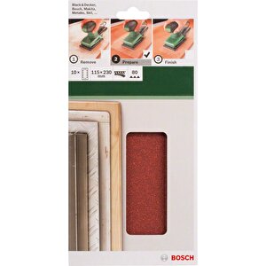 Zımpara Kağıdı 10'lu 115x230mm 80 Kum 14 Delik 2609256b21