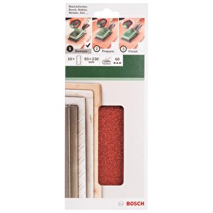 Zımpara Kağıdı 10'lu 93 X 230 Mm 60 Kum 8 Delik 2609256a95