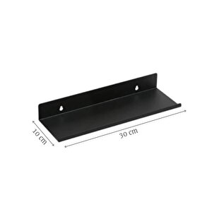 Metal Siyah Duvar Rafı Mutfak Banyo Oda Rafı 20 Cm 30 Cm 40 Cm 3 Lü Paket