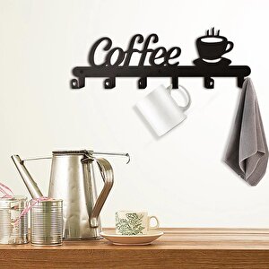 Dekoratif Metal Siyah Mutfak Kupa Ve Fincan Askılığı Coffee Askılık