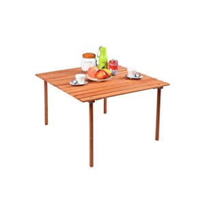 Ahşap Katlanır Rulo Masa Kamp Outdoor Bahçe Araç Araba Masası Çantalı 60x57