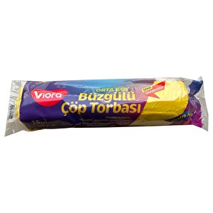 Viora 40 Litre Büzgülü Kokulu Çöp Torbası Poşeti / 55 X 60 Cm. - 15 Adetlik 1 Rulo LKS 111 SOL