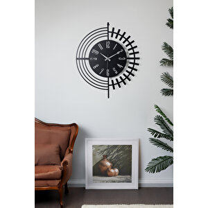 Dubai Metal Siyah Duvar Saati 50x50cm Sessiz Mekanizma Mds-50