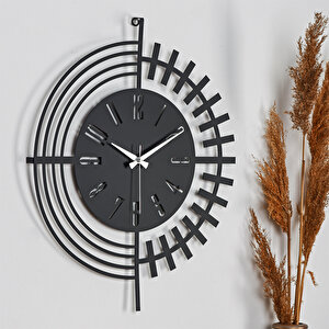 Dubai Metal Siyah Duvar Saati 50x50cm Sessiz Mekanizma Mds-50