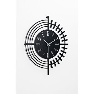 Dubai Metal Siyah Duvar Saati 50x50cm Sessiz Mekanizma Mds-50