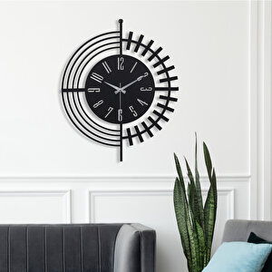 Dubai Metal Siyah Duvar Saati 50x50cm Sessiz Mekanizma Mds-50