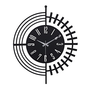 Dubai Metal Siyah Duvar Saati 50x50cm Sessiz Mekanizma Mds-50