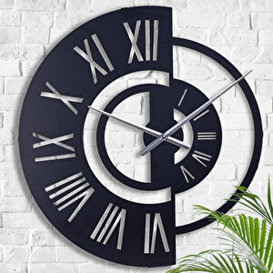 Muyi̇ka Ruota Metal 70 Cm Siyah Duvar Saati  70x70 Cm Mds-70