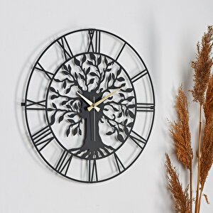 Muyi̇ka Vita Yeni Koleksiyon Dekoratif Metal Siyah Sessiz Mekanizma Duvar Saati 41x41cm Mds-41