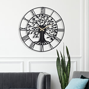 Muyi̇ka Vita Yeni Koleksiyon Dekoratif Metal Siyah Sessiz Mekanizma Duvar Saati 41x41cm Mds-41