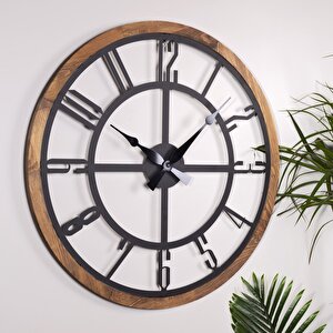 Muyi̇ka Bunnela Metal-ahşap Çerçeveli 80x80cm Dekoratif Duvar Saati Mads