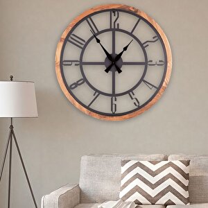 Muyi̇ka Bunnela Metal-ahşap Çerçeveli 80x80cm Dekoratif Duvar Saati Mads