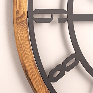 Muyi̇ka Bunnela Metal-ahşap Çerçeveli 80x80cm Dekoratif Duvar Saati Mads
