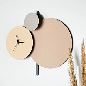 Muyi̇ka Pavimento Hand Made Metal 48x44cm Dekoratif Duvar Saati (toprak Tonları) Mds-50