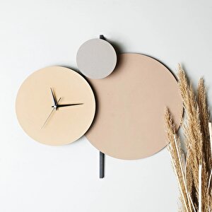 Muyi̇ka Pavimento Hand Made Metal 48x44cm Dekoratif Duvar Saati (toprak Tonları) Mds-50