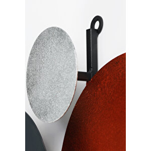 Muyi̇ka Pavimento Hand Made Metal 48x44cm Sessiz Mekanizmalı Dekoratif Duvar Saati Mds-50