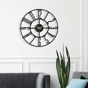 Muyi̇ka New Bunnela Yeni Koleksiyon Dekoratif Metal Siyah Duvar Saati Sessiz Mekanizma 41x41cm Mds-41