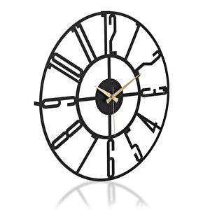 Muyi̇ka New Bunnela Yeni Koleksiyon Dekoratif Metal Siyah Duvar Saati Sessiz Mekanizma 41x41cm Mds-41