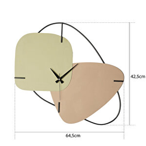 Muyi̇ka Brazil Metal Hand-made 58x55cm Dekoratif Duvar Saati (yeşil-kahve) Mds-50
