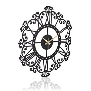 Muyi̇ka Modellato Yeni Koleksiyon Dekoratif Metal Siyah Duvar Saati 41x41 Cm Sessiz Mekanizma Mds-41