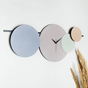 Muyi̇ka Maxico Metal 75-30cm Dekoratif Duvar Saati (mavi-lila-yeşil-kahve)) Mds-50