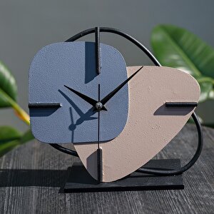 Muyi̇ka Brazil Metal Masa Saati Mavi Pudra 25x22cm