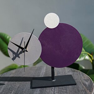 Muyi̇ka Pavimento Metal Masa Saati Mor-gri-ekru 26x25cm