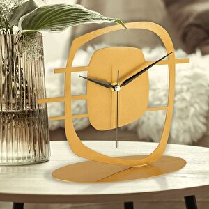 Maceire Gold Eskitme Metal Dekoratif  Masa Üstü Saati 24x22cm Mms-m