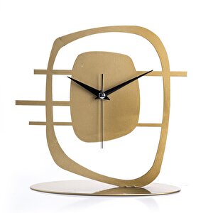 Maceire Gold Eskitme Metal Dekoratif  Masa Üstü Saati 24x22cm Mms-m