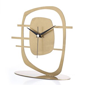 Maceire Gold Eskitme Metal Dekoratif  Masa Üstü Saati 24x22cm Mms-m