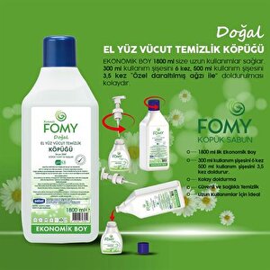 Fomy Doğal Narin El Temizleme Köpüğü Özenle Hazırlanmış Nemlendirici Yenileyici Formül 300+1800ml